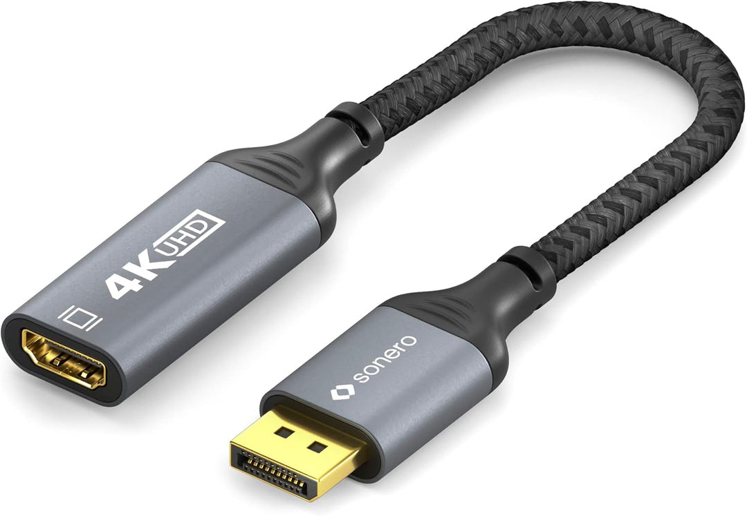 Sonero® 4K DisplayPort 1.2 auf HDMI 2.0 Adapter, DisplayPort Stecker auf HDMI Buchse, 4K 60Hz, 2K 12