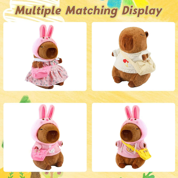 Capybara Plüschtier, 23CM Capybara Kuscheltier Set Cartoon Plüschtiere, Plüsch Puppe Spielzeug mit K