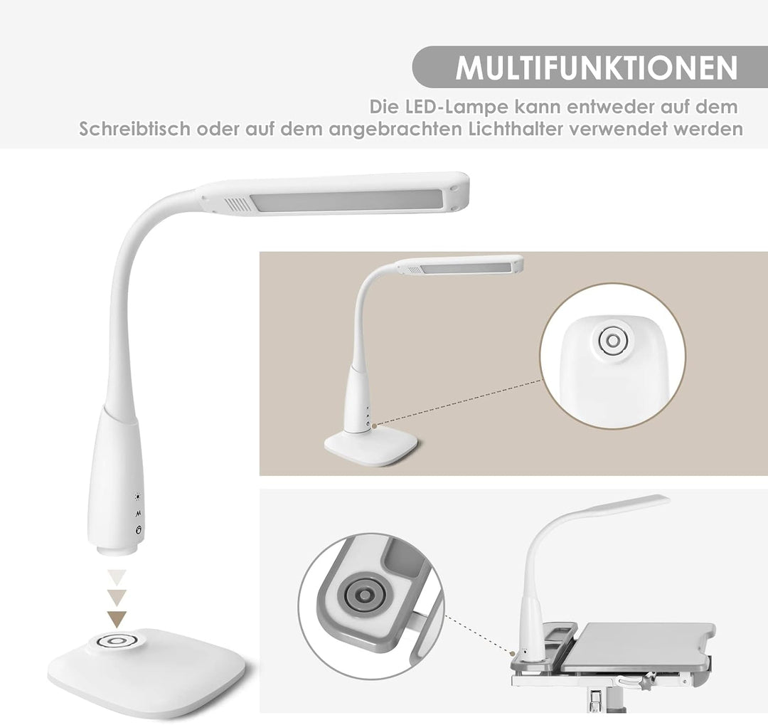 JOYLDIAS Kinderschreibtisch höhenverstellbar, Schülerschreibtisch Jugendschreibtisch mit Lampe, Schr