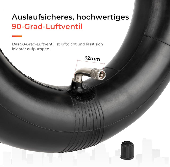 255x80 10 Zoll Heavy Duty Butylkautschuk Innenschlauch mit 90° Grad Schrader-Ventil Ersatz für kukir