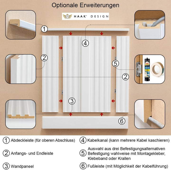 Abschlussleiste Desiwa 14er-Set in Sandbeige 10,7x130 cm Pastellfarbe Pastell Paneele 14er Set Absch