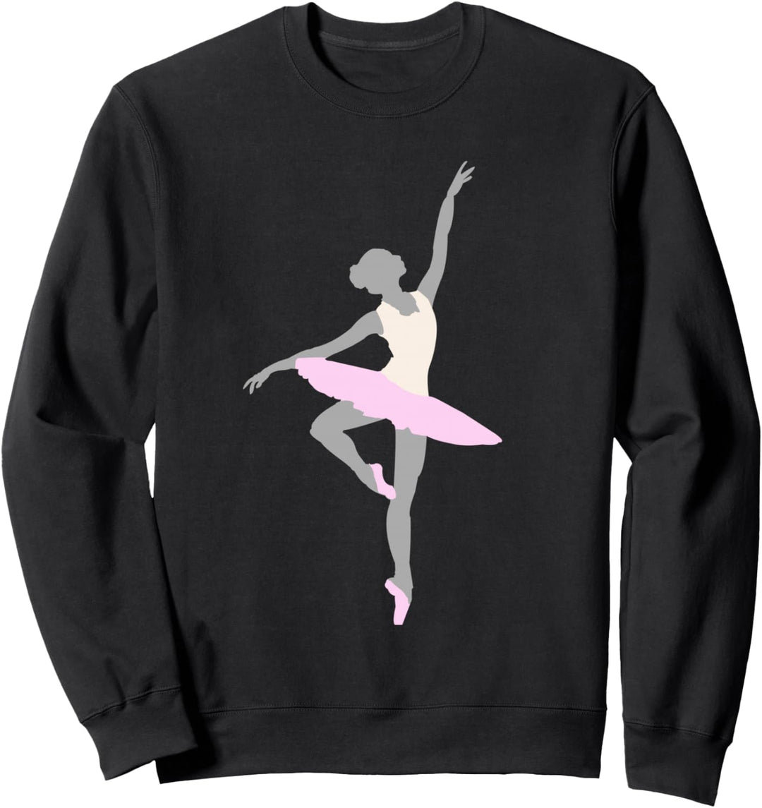 Mädchen Tanzen Ballerina Pose Rosa Tutu Balletttänzerin Sweatshirt