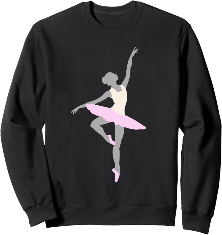 Mädchen Tanzen Ballerina Pose Rosa Tutu Balletttänzerin Sweatshirt