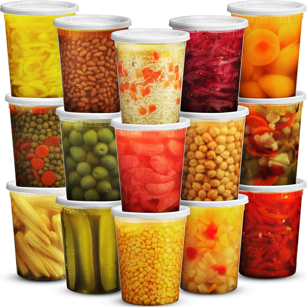 JoyServe 32-Unzen-Deli-Lebensmittelbehälter mit Deckeln - (36 Sets) Quart-Grösse luftdichte Lebensmi