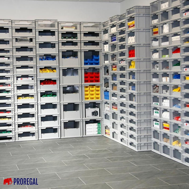 Mega Deal | 10x Proregal Eurobox NextGen Insight | Seite offen | HxBxT 32x40x60 cm | Grau HxBxT 32x4