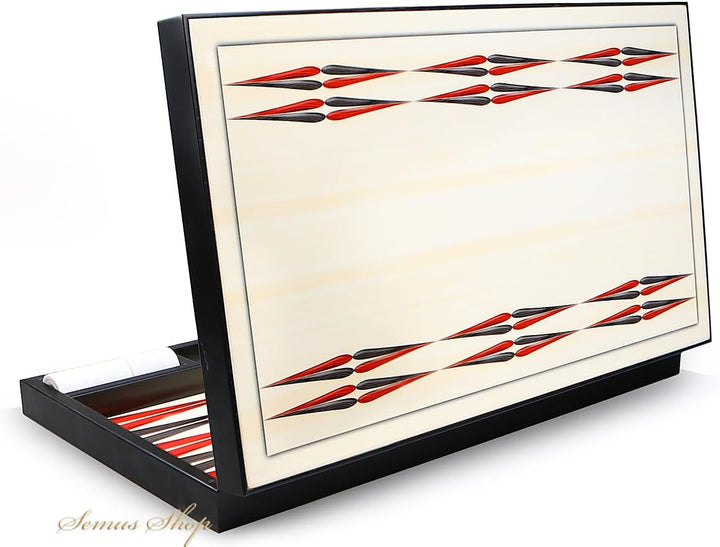 Orientalische Luxus Trendy Backgammon Tavla XXL mit Polyester Spielsteine/Weiss
