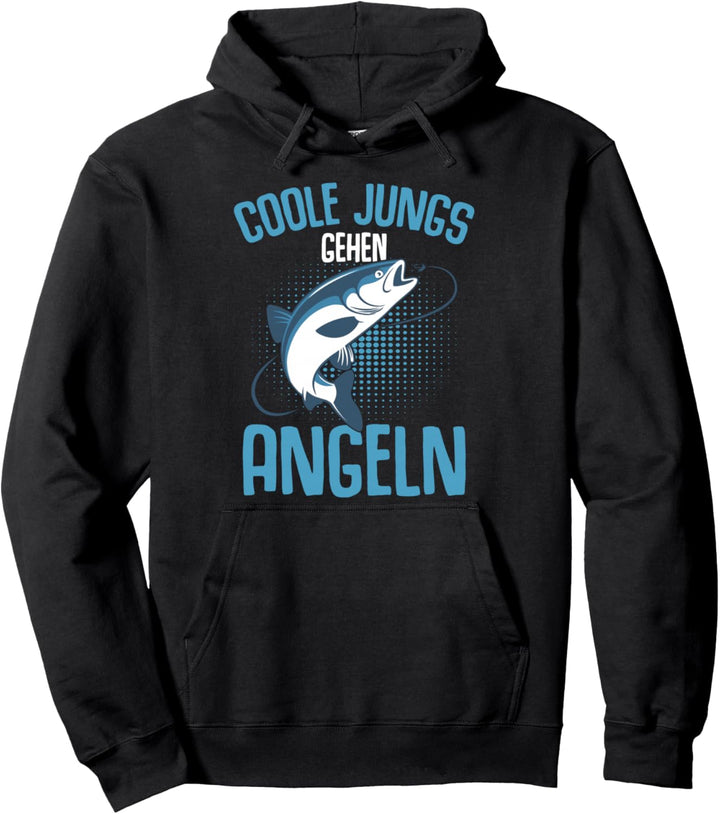 Coole Jungs gehen Angeln Angler Fischer Kinder Junge Angel Pullover Hoodie