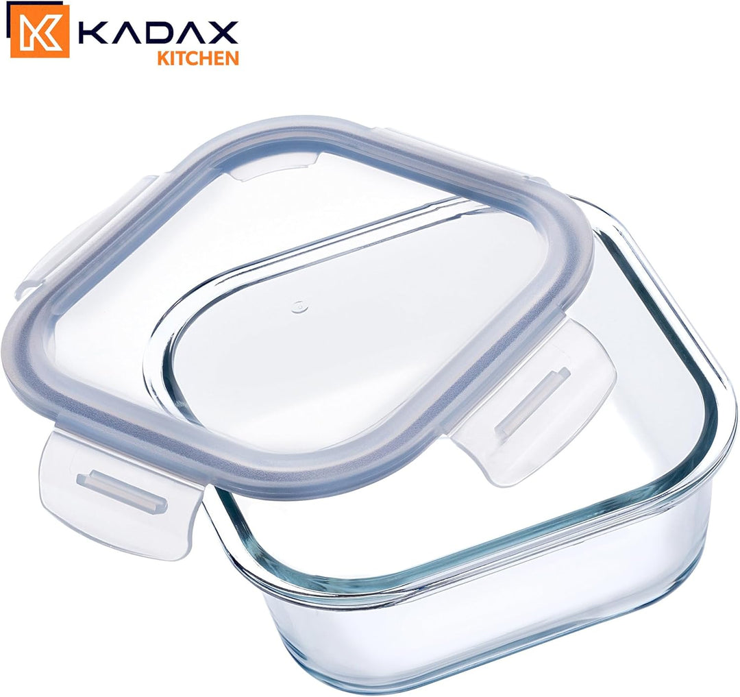 KADAX Glasbehälter Set mit Deckel, 6 Grössen 320/370/520/640/800/1040 ml, luftdichte Frischhaltedose
