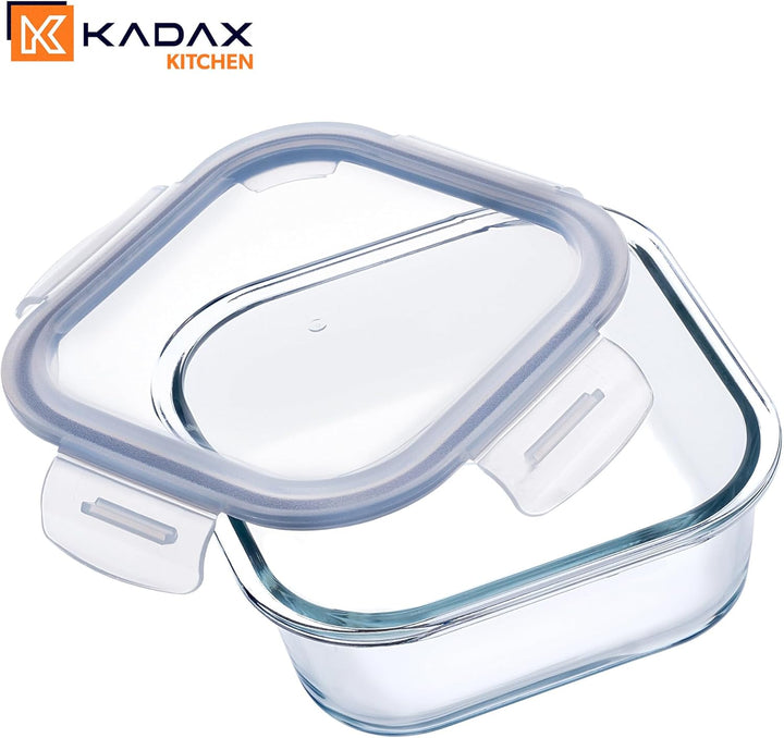 KADAX Glasbehälter Set mit Deckel, 6 Grössen 320/370/520/640/800/1040 ml, luftdichte Frischhaltedose