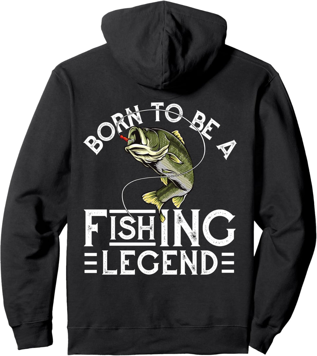 Born to be a Fishing Legend Retro Angler Pullover Hoodie