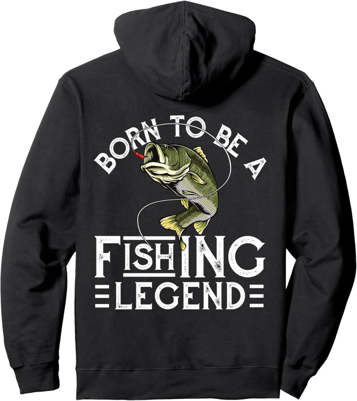 Born to be a Fishing Legend Retro Angler Pullover Hoodie