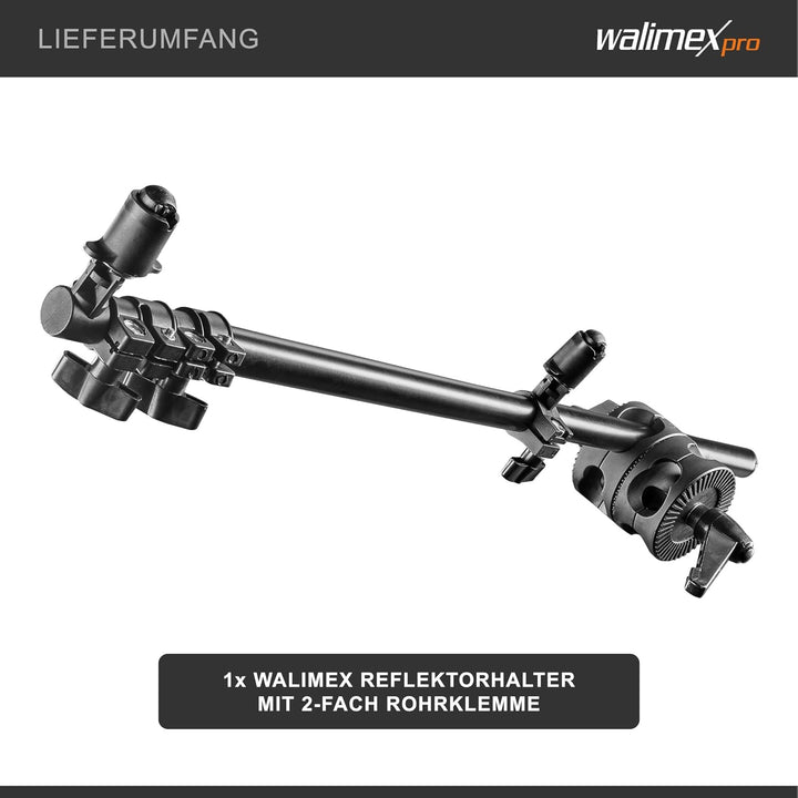 Walimex Reflektorhalter, 10-168 cm (2-fach Rohrklemme) Single, Single