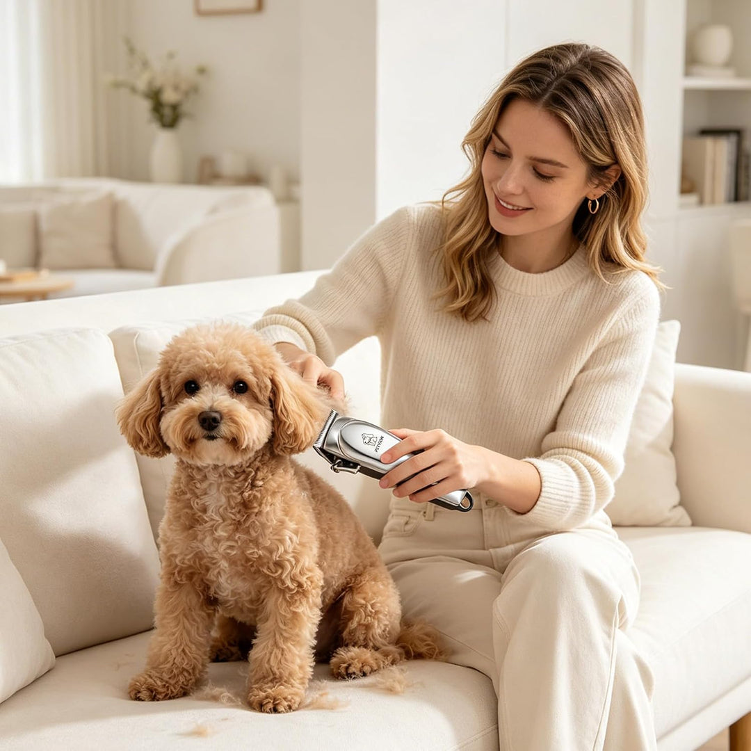 Profi Hundeschermaschine für langes und dickes Fell, leiser Hundehaarschneider mit LED-Display, kabe