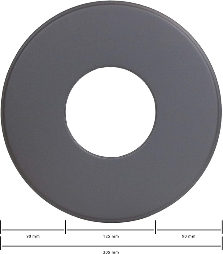 LANZZAS Ofenrohr Wand-Rosette mit 90 mm Rand - für den Durchmesser Ø 120 mm - Farbe: gussgrau - Rauc