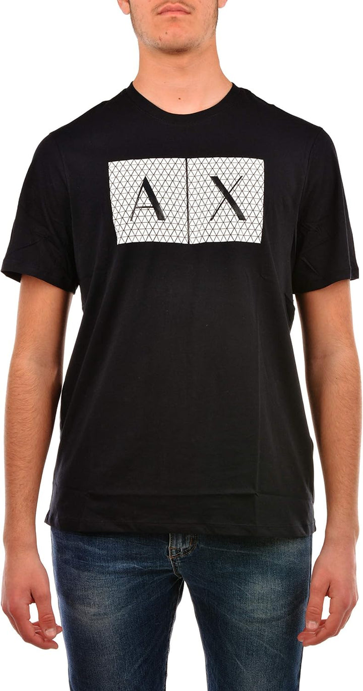 Armani Exchange Herren Crew Quited Logo Tee T-Shirt XS Blau, XS Blau