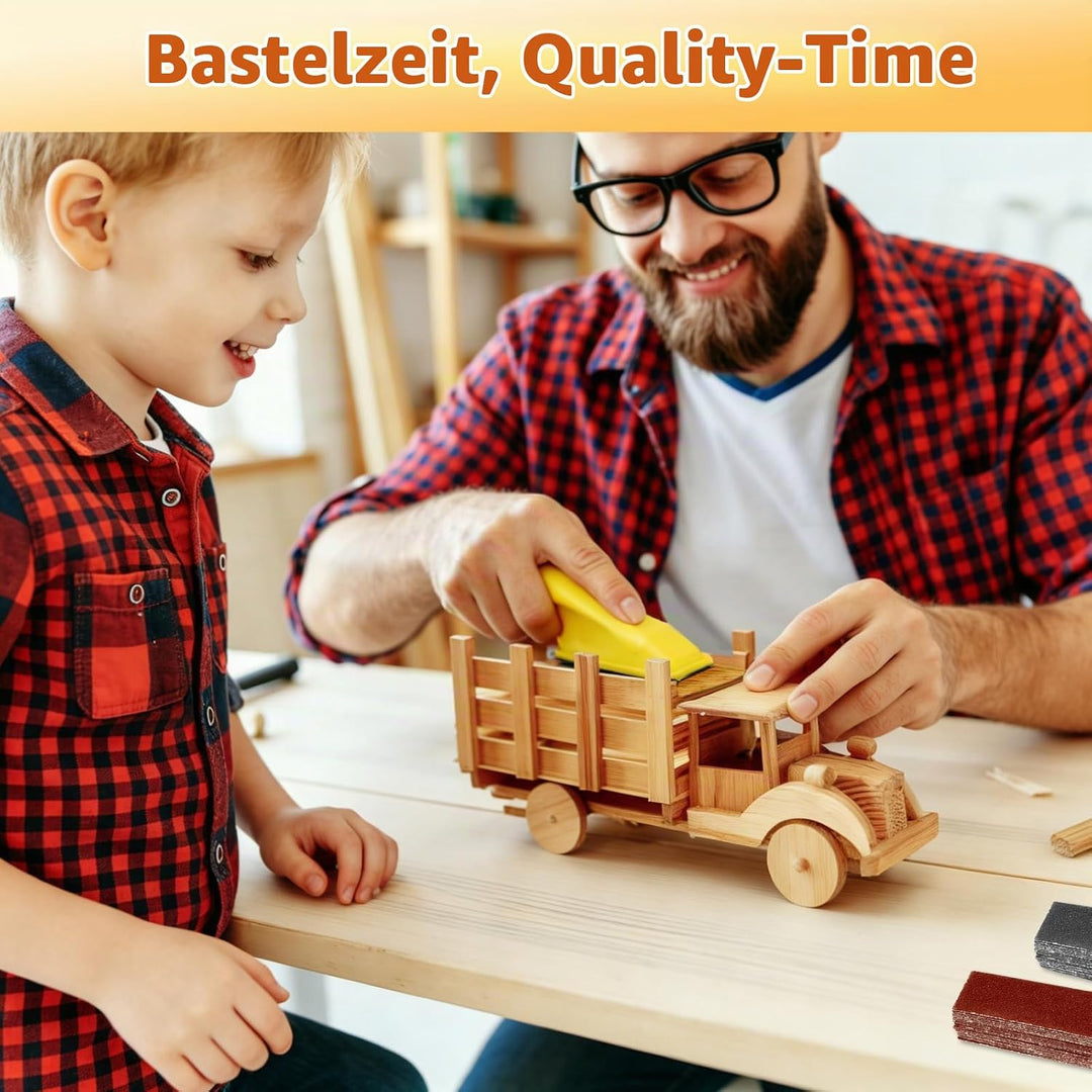 180 Stück Schleifpapier Set für Mini-Detailschleifer, Schleifblock mit Körnung 80-1000 für Holz, eng