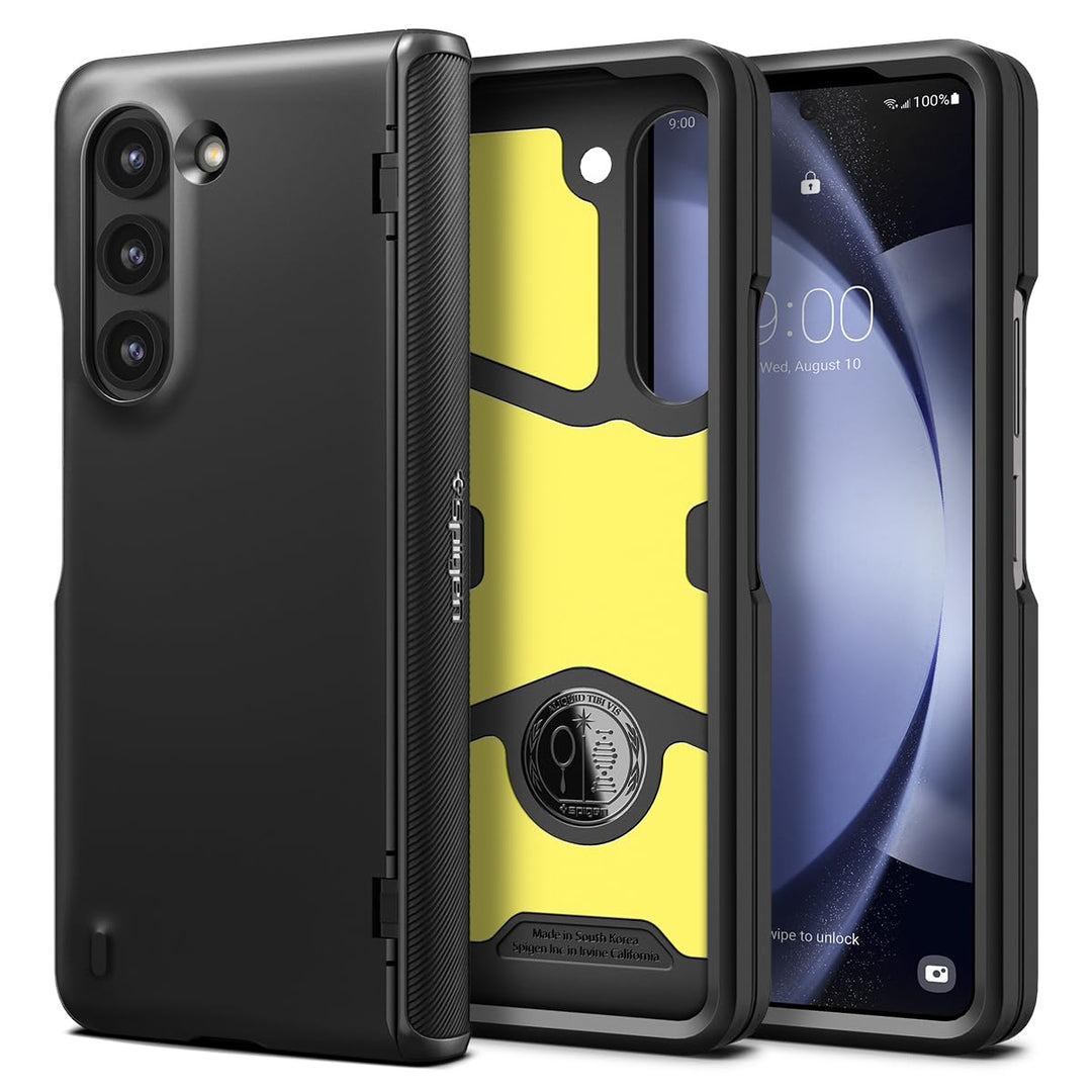 Spigen Slim Armor Pro Hülle Kompatibel mit Samsung Galaxy Z Fold 5 -Schwarz, Schwarz