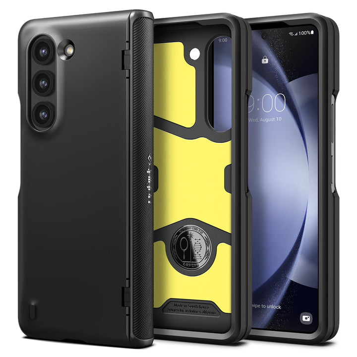 Spigen Slim Armor Pro Hülle Kompatibel mit Samsung Galaxy Z Fold 5 -Schwarz, Schwarz