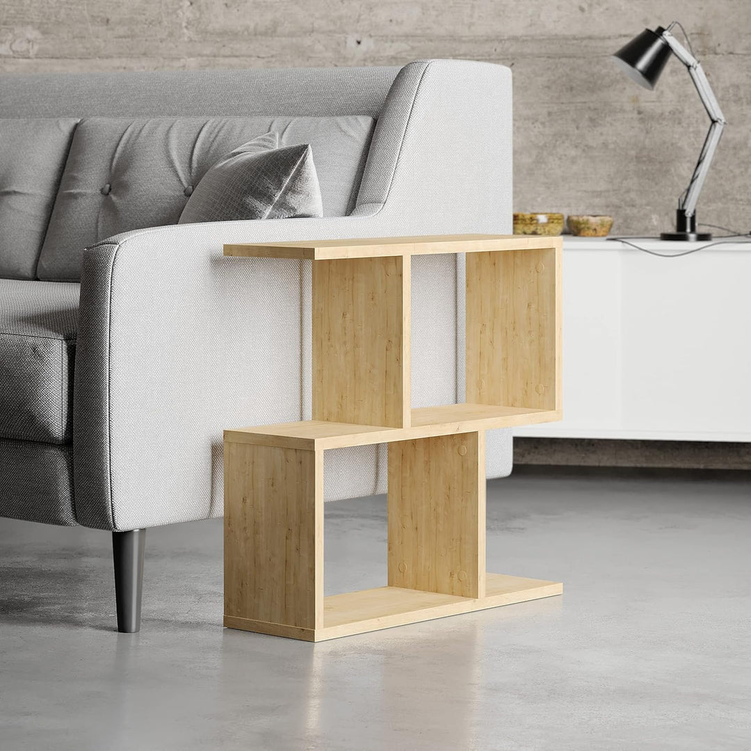 HOCUS PICUS | Moderner Holz Beistelltisch mit 2 Etagen | Vielseitiger Sofatisch, Regal-Organizer | I