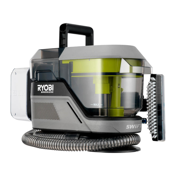 RYOBI 18 V ONE+ Akku-Textilreiniger Pro RDC18BL-0, kraftvolle Fleckenentfernung, 2in1-Waschbürste, D