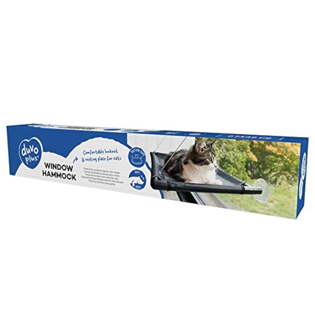 duvoplus DUVO Fenster - Hängematte für Katzen Schwarz 66x40x2,5cm