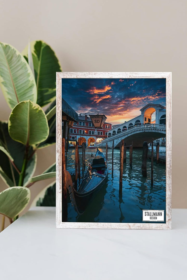 Stallmann Design Bilderrahmen 60x84 cm vintage Holz mit Acrylglas Rahmen-Breite 20mm Posterrahmen We