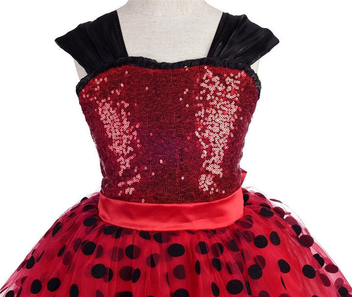 Lito Angels Kinder Mädchen Gepunktetes Heldenmädchen Marienkäfer Polka Dots Tutu Kleid Geburtstagskl