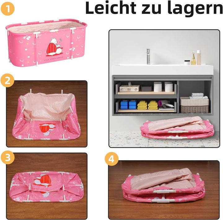 Sinbide Faltbare Badewanne, installieren und tragbare abnehmbare Badewanne, Geeignet für Erwachsene