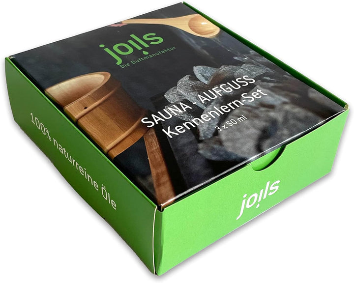 JOILS® Saunaaufguss Set II, naturrein, 3x100ml, 100% naturreines Öl für Ihre Sauna, Bio-Saunaöl im G