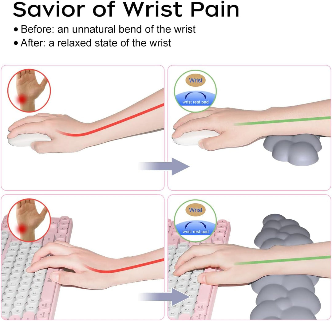 JIKIOU Tastatur-Handgelenkauflage in Wolkenform, mit rutschfester PU-Basis, bequemer Memoryschaum, f