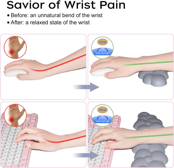 JIKIOU Tastatur-Handgelenkauflage in Wolkenform, mit rutschfester PU-Basis, bequemer Memoryschaum, f