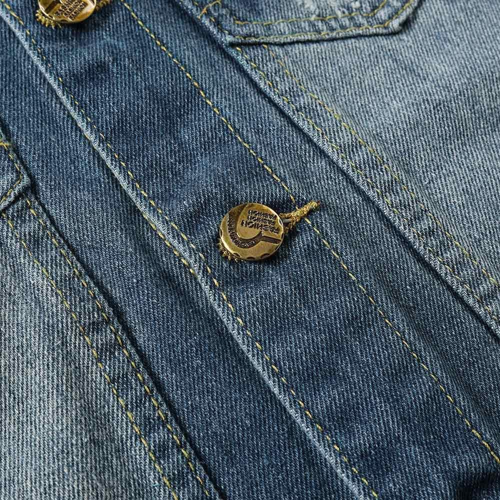 YOUTHUP Weste Herren Denim Weste Casual Zerrissen Jeansweste Outdoor Vintage Freizeitweste Ärmellose