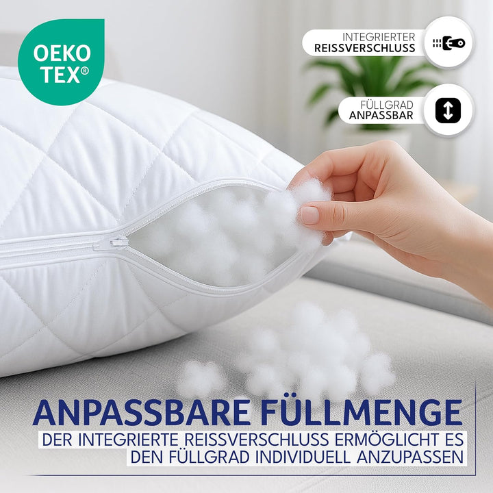 Gentle North Kopfkissen (80x80 cm gross) - Kissen für Bett und als Dekokissen - Mit Reissverschluss