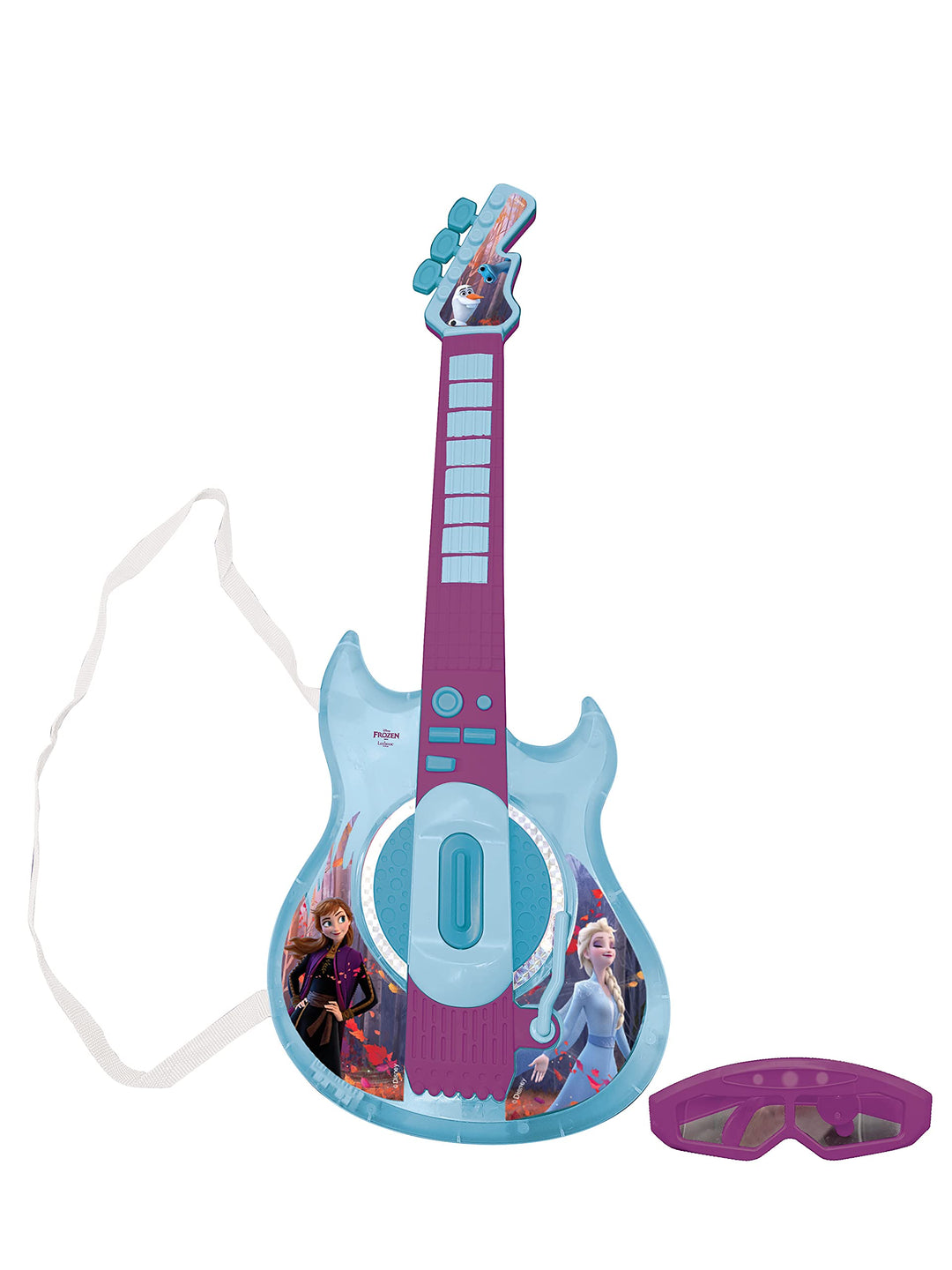 Lexibook, Die Eiskönigin, Leuchtende elektronische Gitarre mit Mikrofon, Brille mit Mikrofon, Melodi