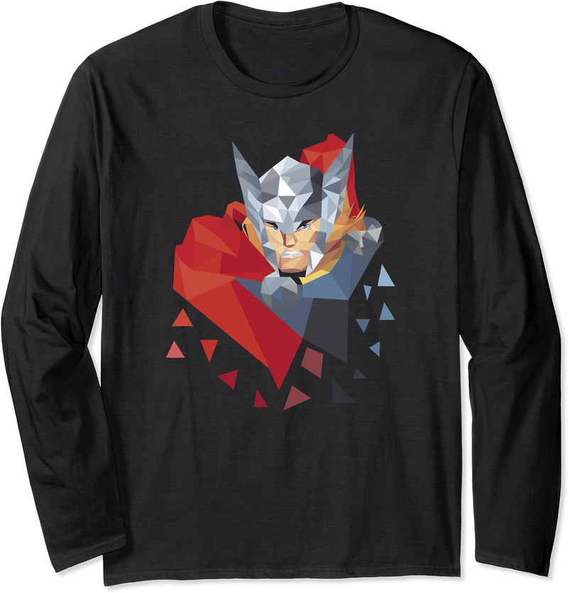 Marvel Thor The Mighty Geometric Prisms and Shapes Langarmshirt