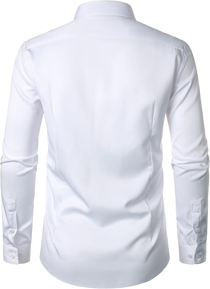 LucMatton Herrenhemd, formell, dehnbar, knitterfrei, langärmelig, schmale Passform, Button-Down-Shir