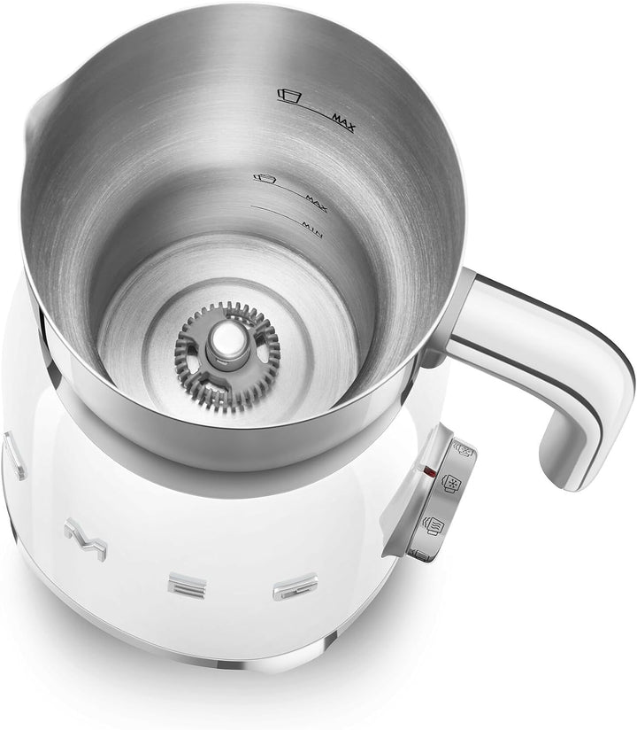 SMEG, Milchaufschäumer MFF11WHEU, mit Induktionssystem, 6 voreingestellte Programme, hochwertiges De