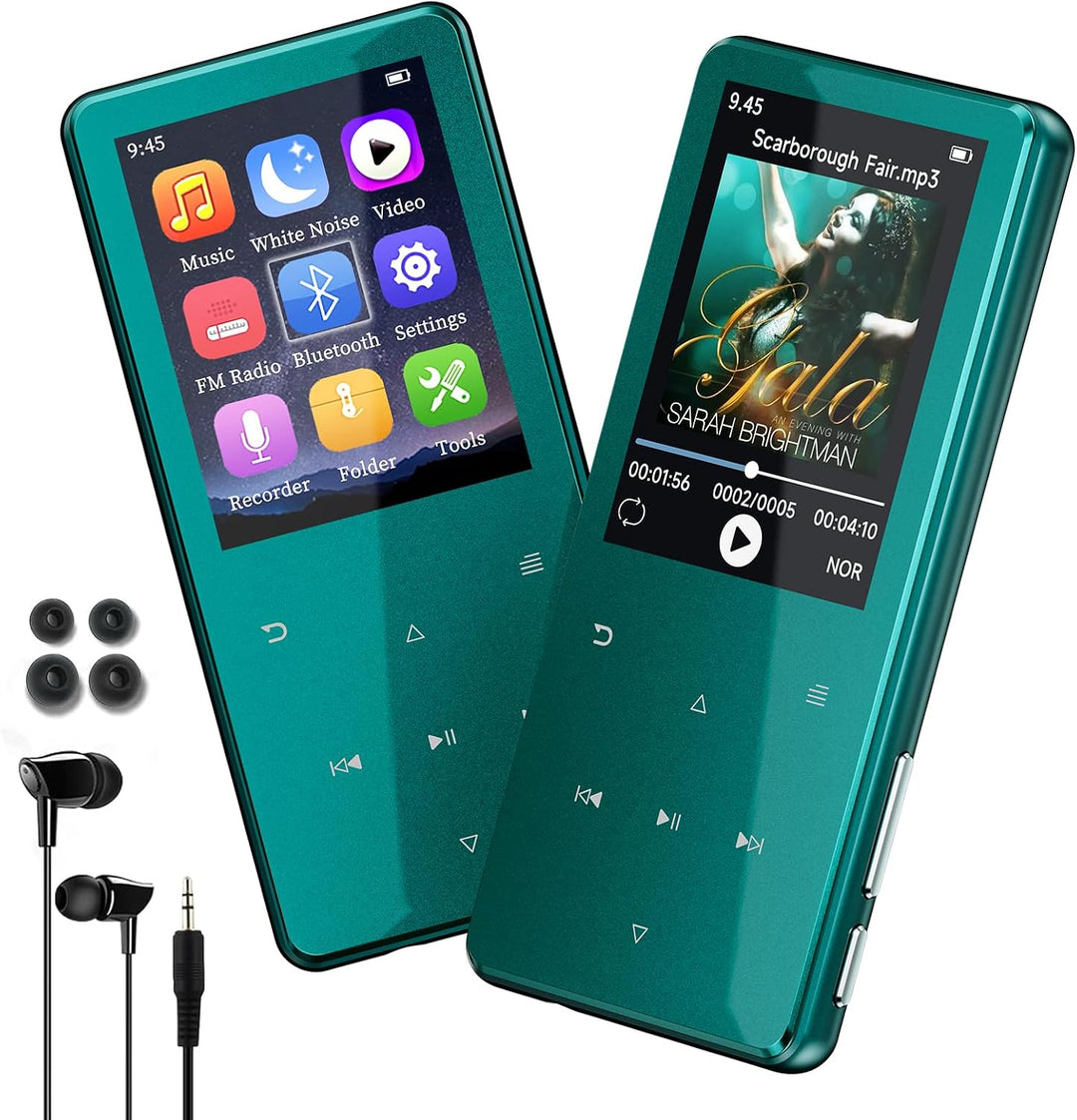 MP3 Player Bluetooth 5.3 64GB mit 2,4" Display, Touch-Tasten &amp; Lautsprecher