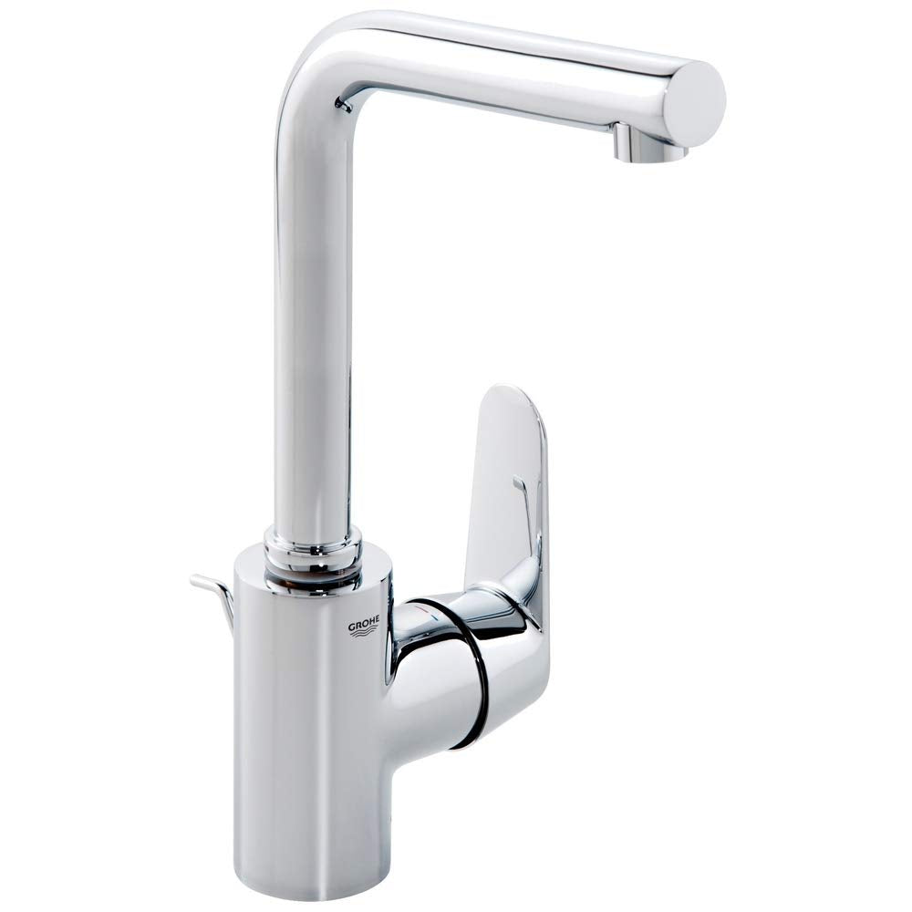 GROHE Eurodisc Cosmopolitan | Einhand-Waschtischbatterie, DN 15 L-Size mit Zugstange und GROHE Zero