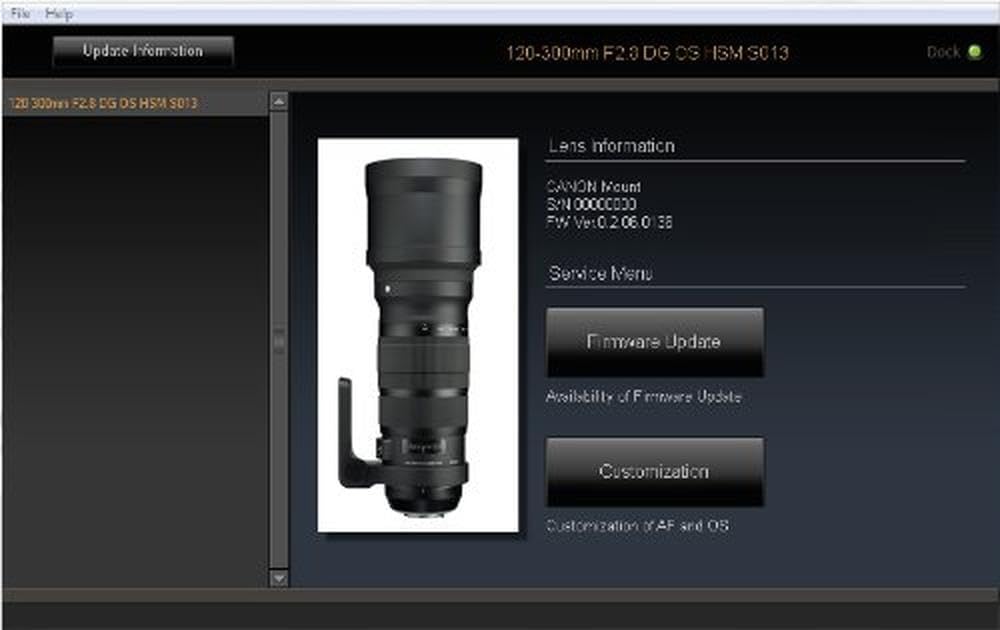 Sigma USB-Dock für SIGMA Objektive mit SIGMA SA Mount für Sigma Single, für Sigma Single