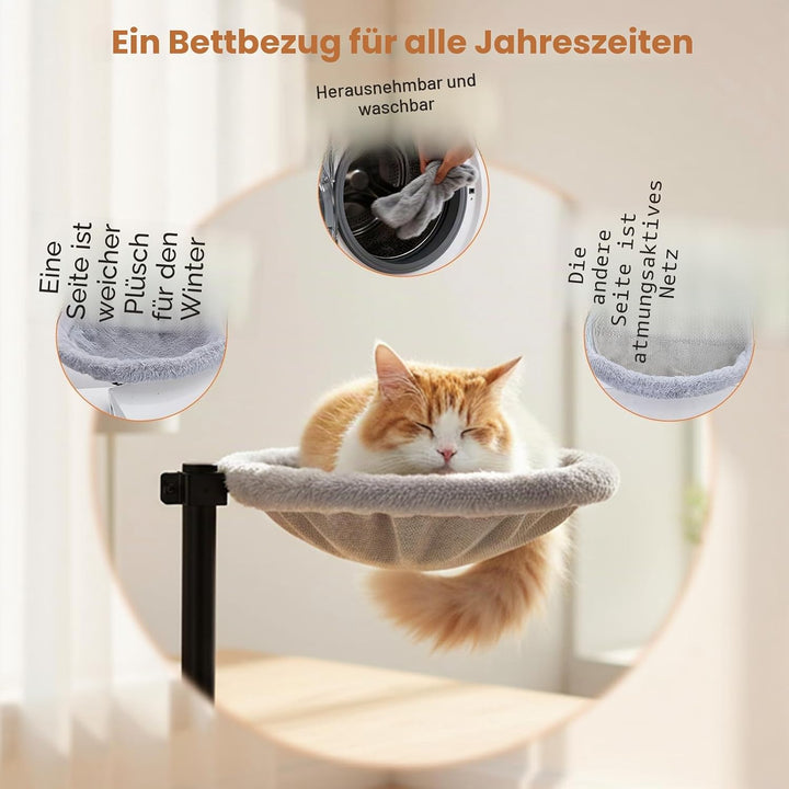 katzenbett Schreibtisch,katzenbett 360° drehbar und höhenverstellbar weiche katzenhängematte mit 2 w