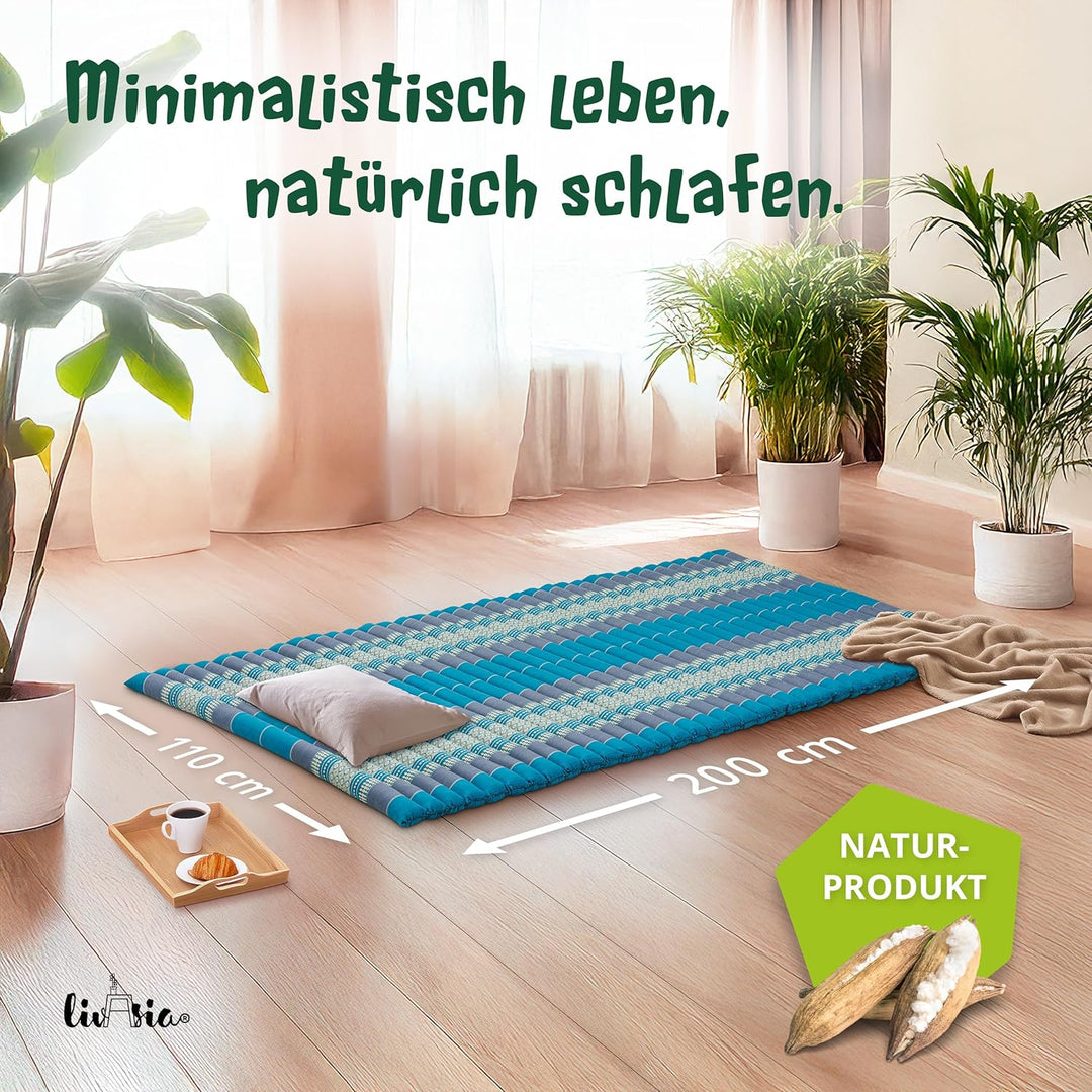 livasia Rollmatte Rollmatratze L-200x110x4,5cm, Gästebett Gästematratze 1 Person, Reisebett Kofferra