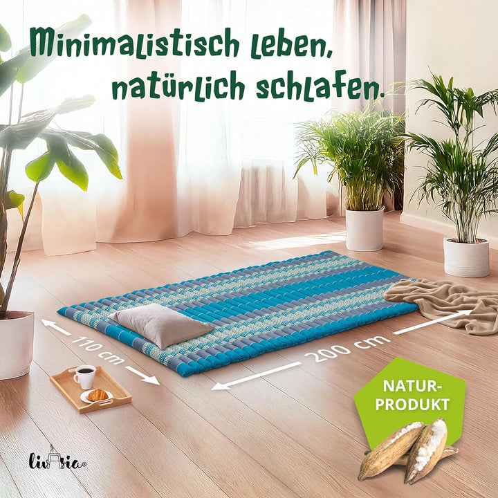 livasia Rollmatte Rollmatratze L-200x110x4,5cm, Gästebett Gästematratze 1 Person, Reisebett Kofferra