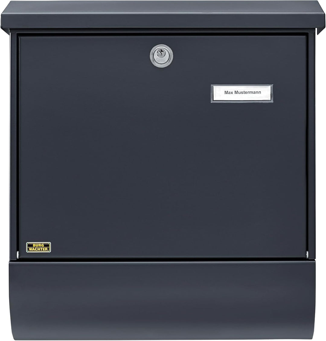Burg Wächter Briefkasten mit Zeitungsfach und Namensschild, Verzinkter Stahl, Einwurf-Format DIN C4,