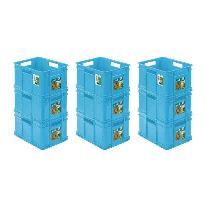 9x Euro Stapelbox 16l - 35 x 27 x 21 cm – Eco Aufbewahrungsbehälter Euro-box Stapelkasten Transport