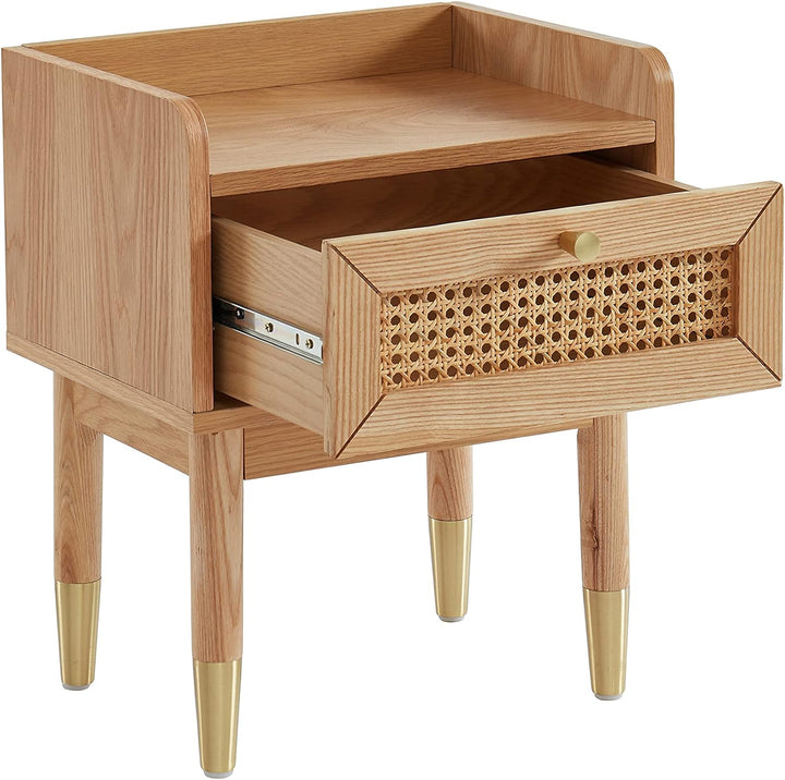 BAÏTA Nachttisch Léon, MDF, Eichenfurnier, buchenholz, L40cm