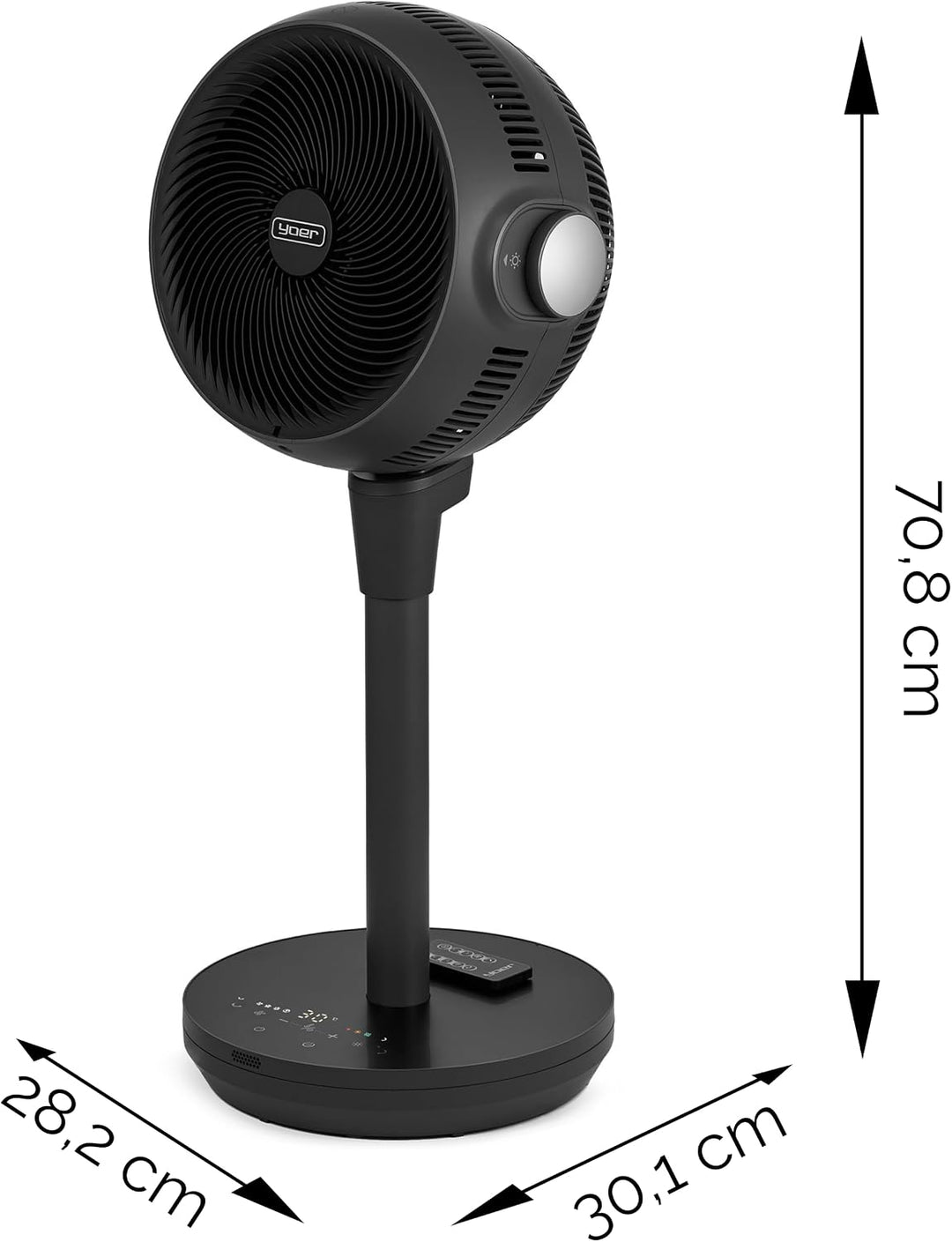 YOER Ventilator 2in1 Kühlen &amp; Heizen, 10 m Wurfweite, Heizlüfter Standventilator leise mit Fernbedie