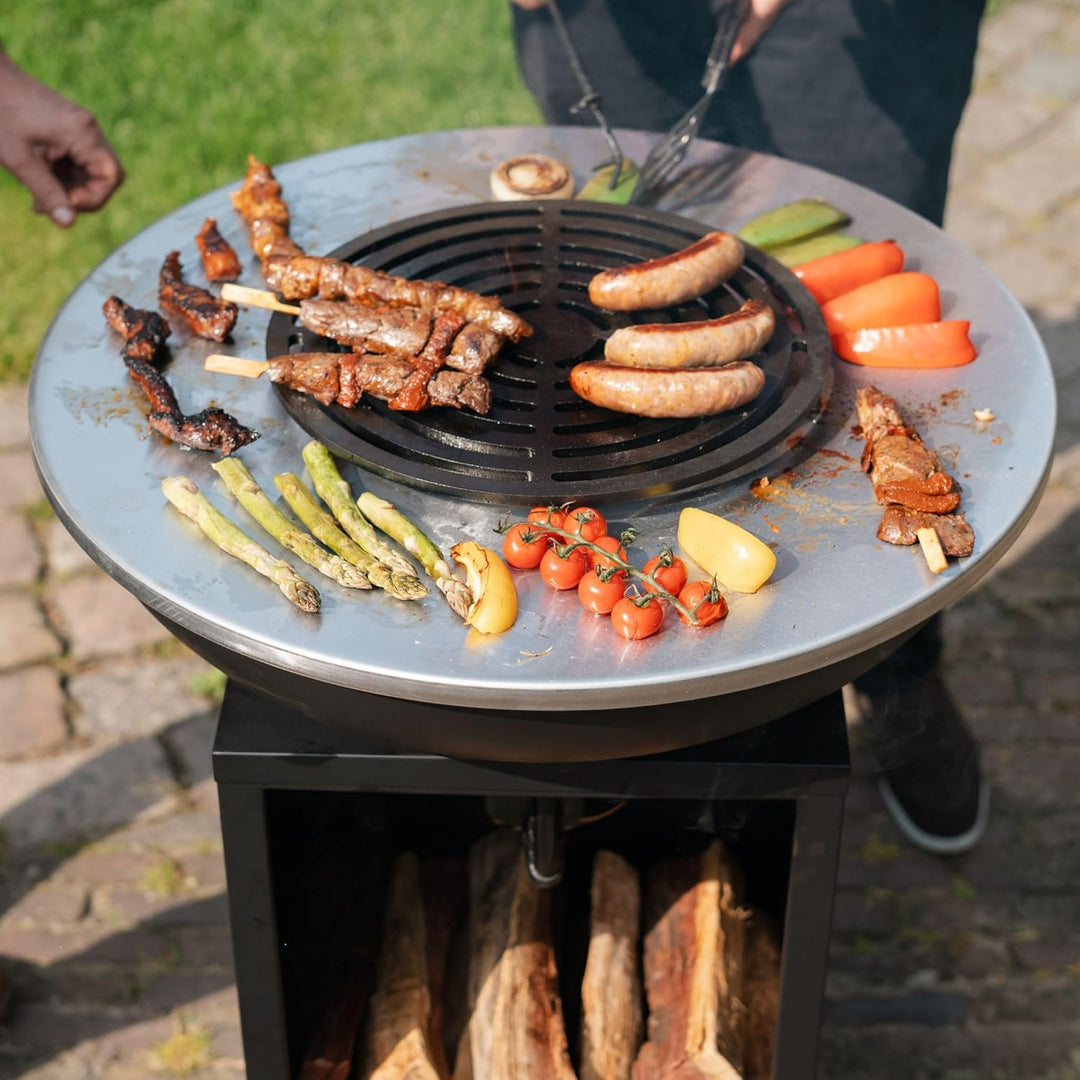 Plancha Grill Amigo Edelstahl Grillplatte BBQ Feuerschale Edelstahl mit Feuerplatte Outdoor Küche Gr