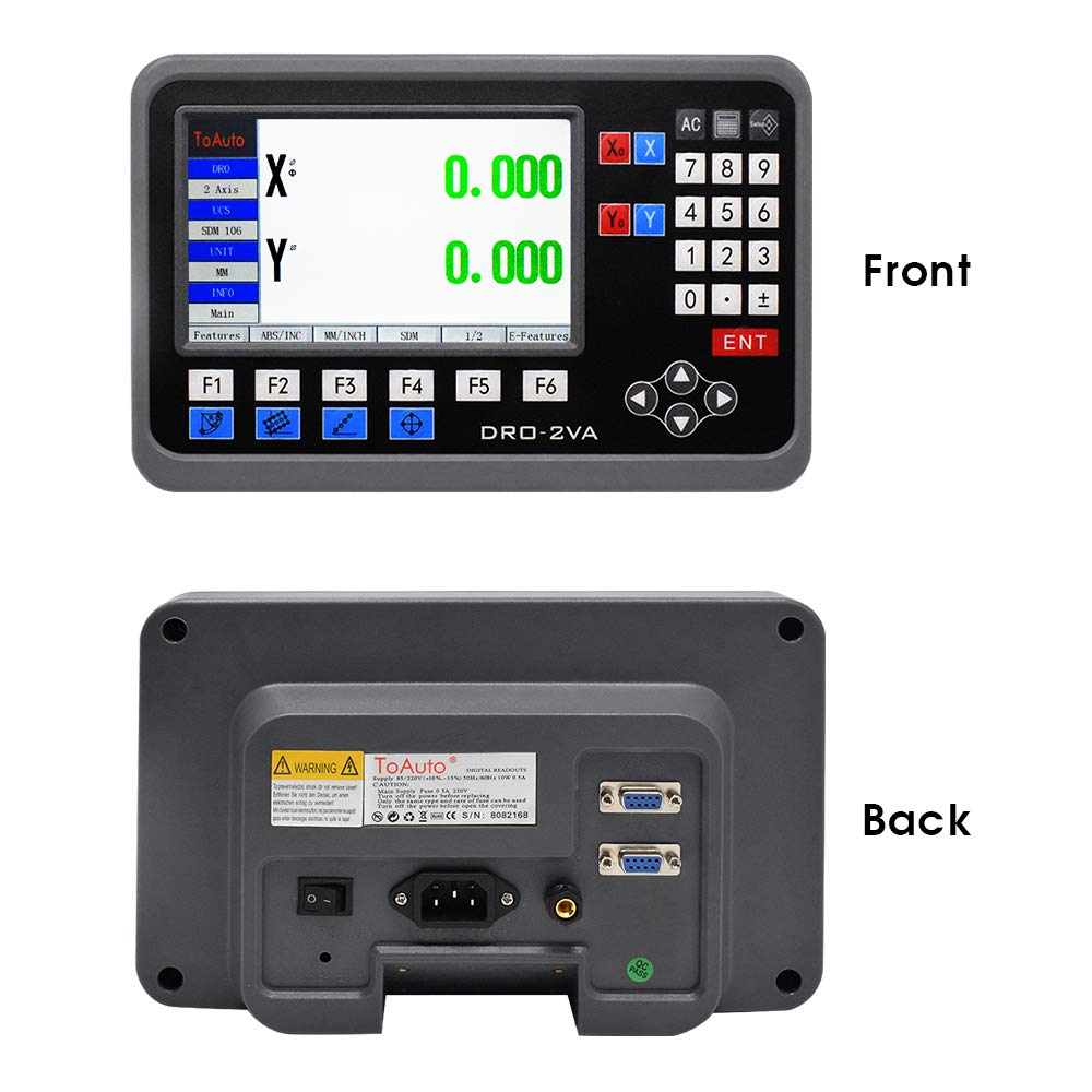 2 Achse LCD Digitalanzeige Kit ToAuto Digitalanzeige mit 2 Axis Linear Massstab für CNC-Fräsen Elekt