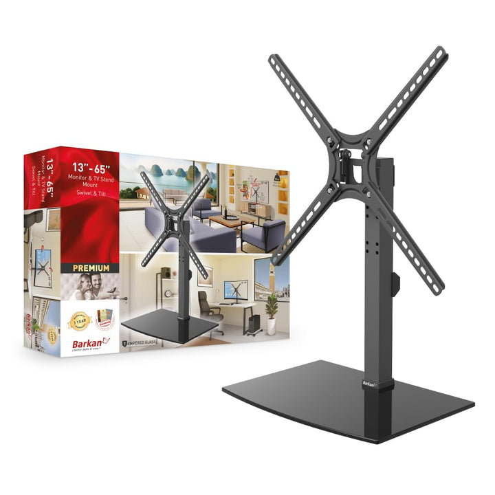 Barkan Tischplatte TV Standfuss TV Wandhalterung 29-58 Zoll Schwenkbar & Neigbare TV Ständer, hält b